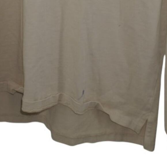 Yale University Beige White Rugby Shirt Long Sleeve Collegiate Polo Size L - Picture 5 of 5